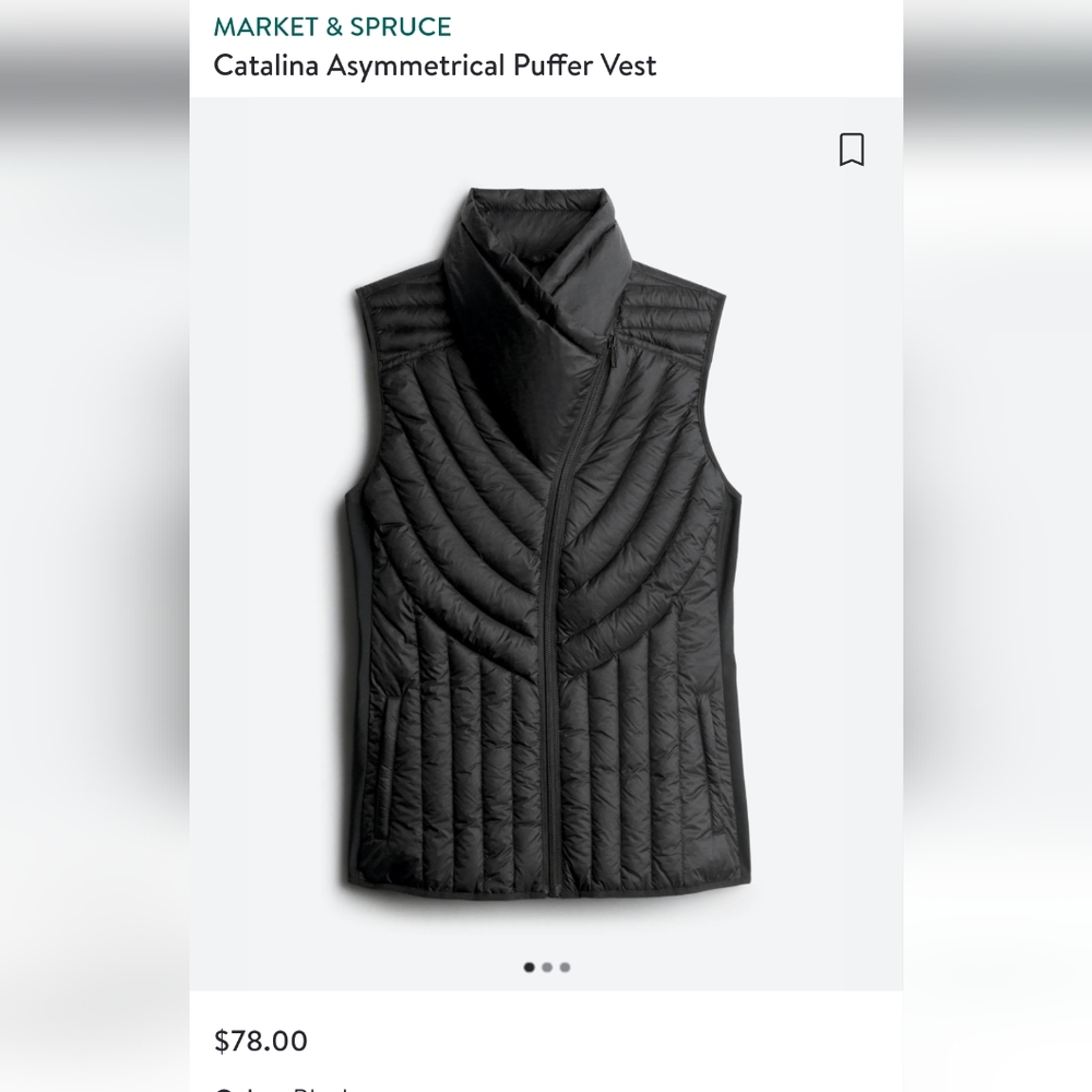 Market and spruce stitch fix black puffer vest